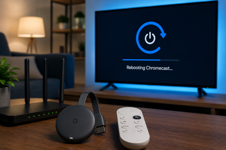 how to reboot chromecast